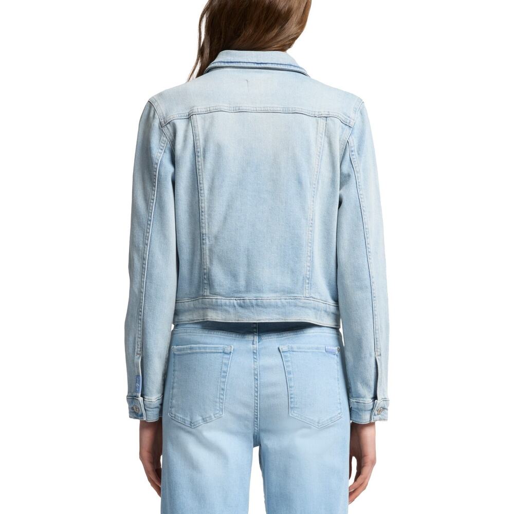7 for All Mankind Women's Classic Denim Trucker Jacket Large NWT - Picture 2 of 6